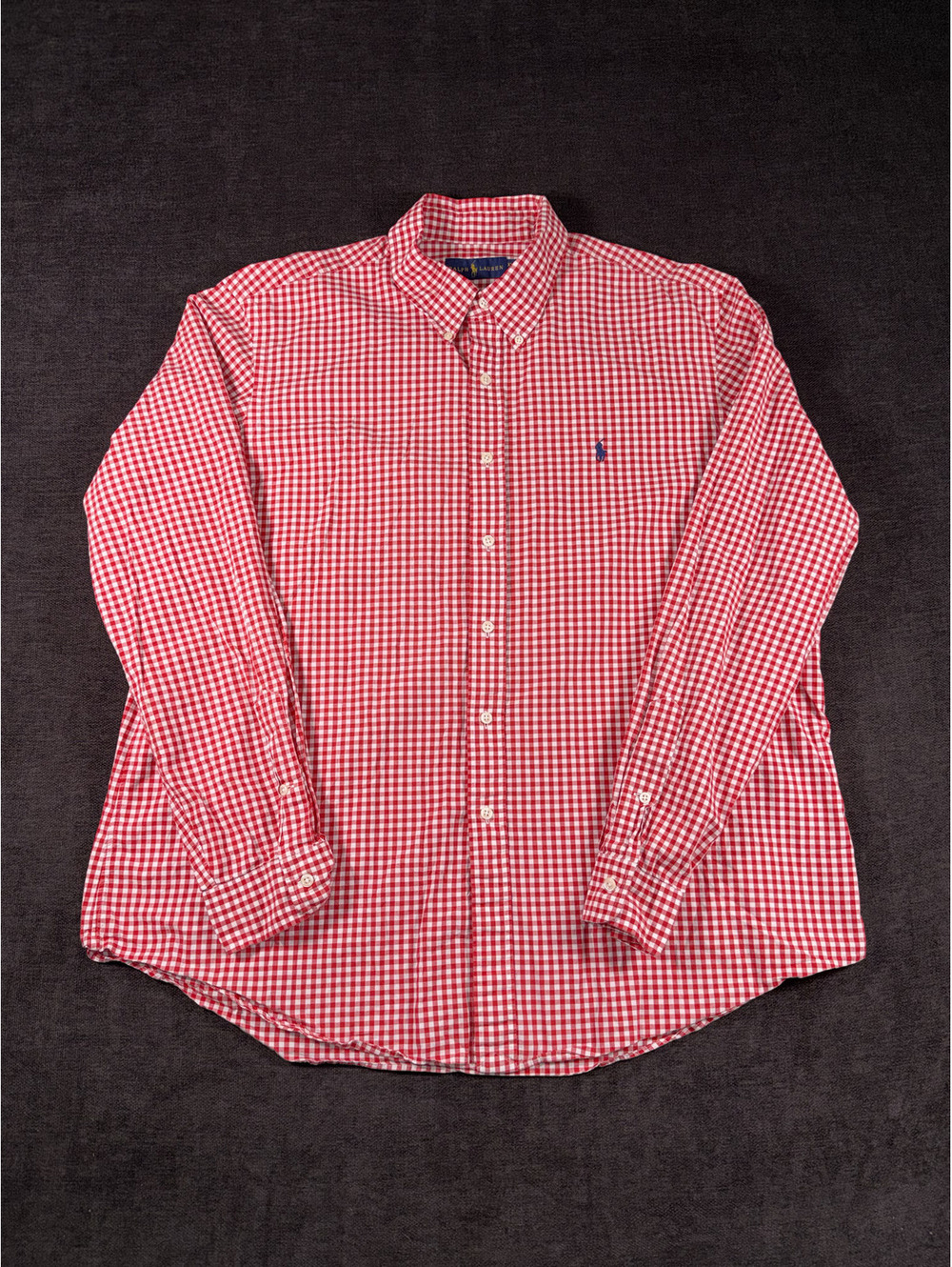 Ralph Lauren XXL Red and White Gingham Button-Down Shirt